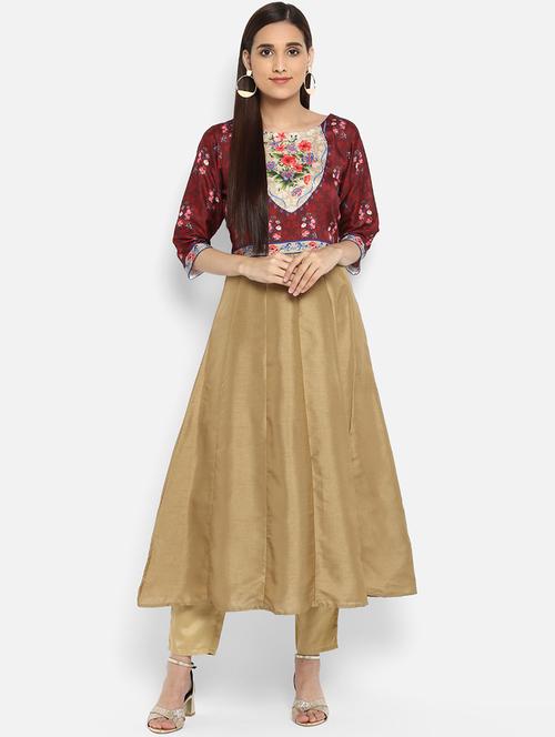Anarkali printed kurta - 15737016 - Standard Image - 1