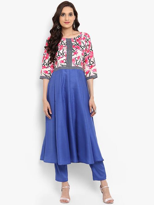 Anarkali floral print kurta - 15737017 - Standard Image - 1