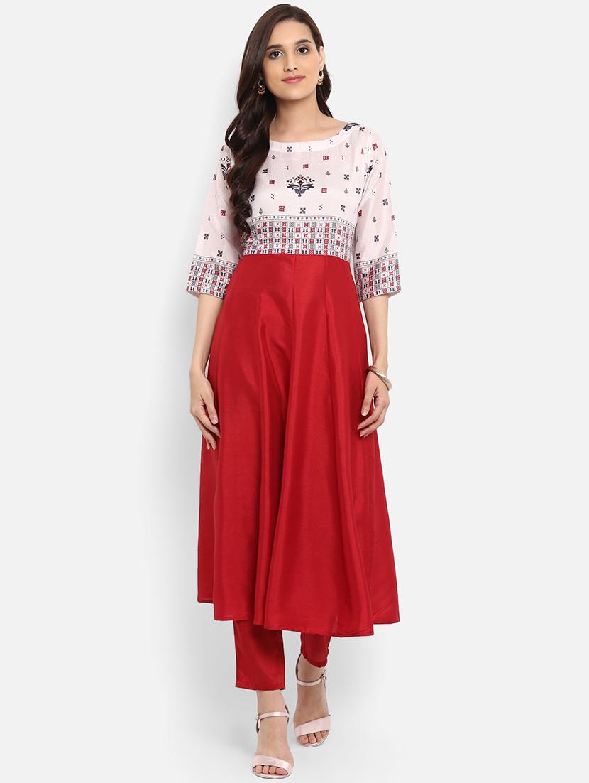 Anarkali floral print kurta - 15737018 - Zoom Image - 1