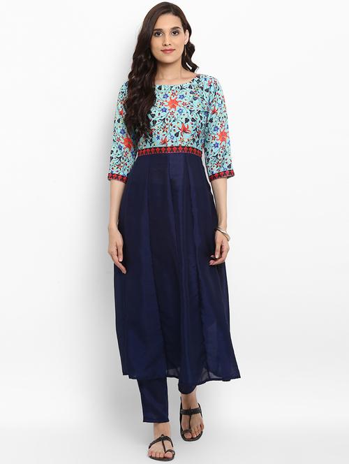 Anarkali printed yoke kurta - 15737021 - Standard Image - 1