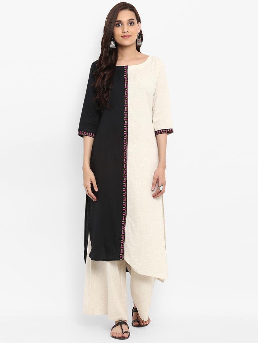 Color block straight kurta - 15737030 - Zoom Image - 1