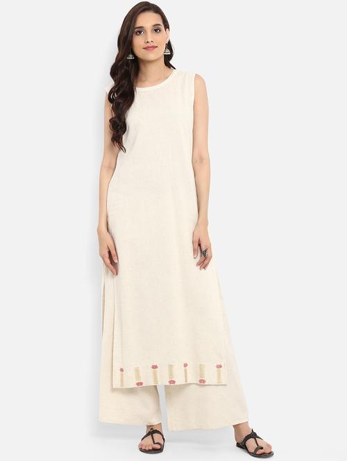Foil print straight kurta - 15737035 - Standard Image - 1