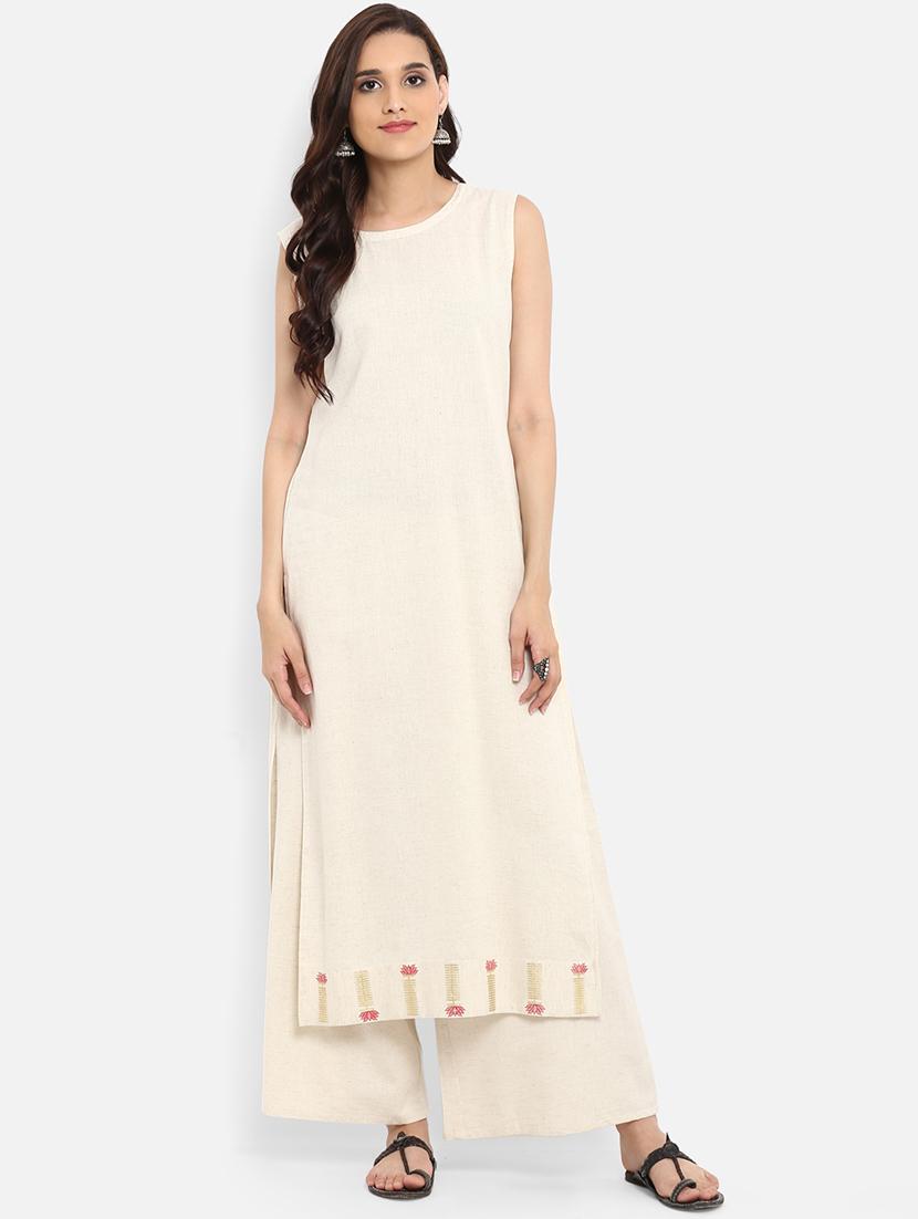 Foil print straight kurta - 15737035 - Zoom Image - 1