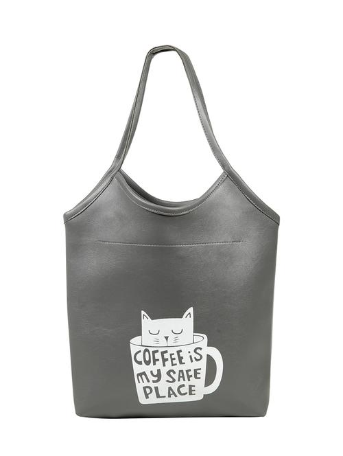 grey leatherette (pu) regular tote - 15737054 - Standard Image - 1