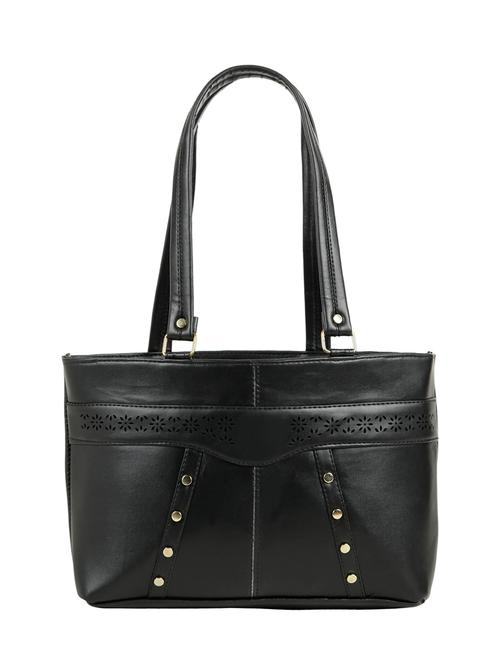 black leatherette (pu) regular handbag - 15737060 - Standard Image - 1