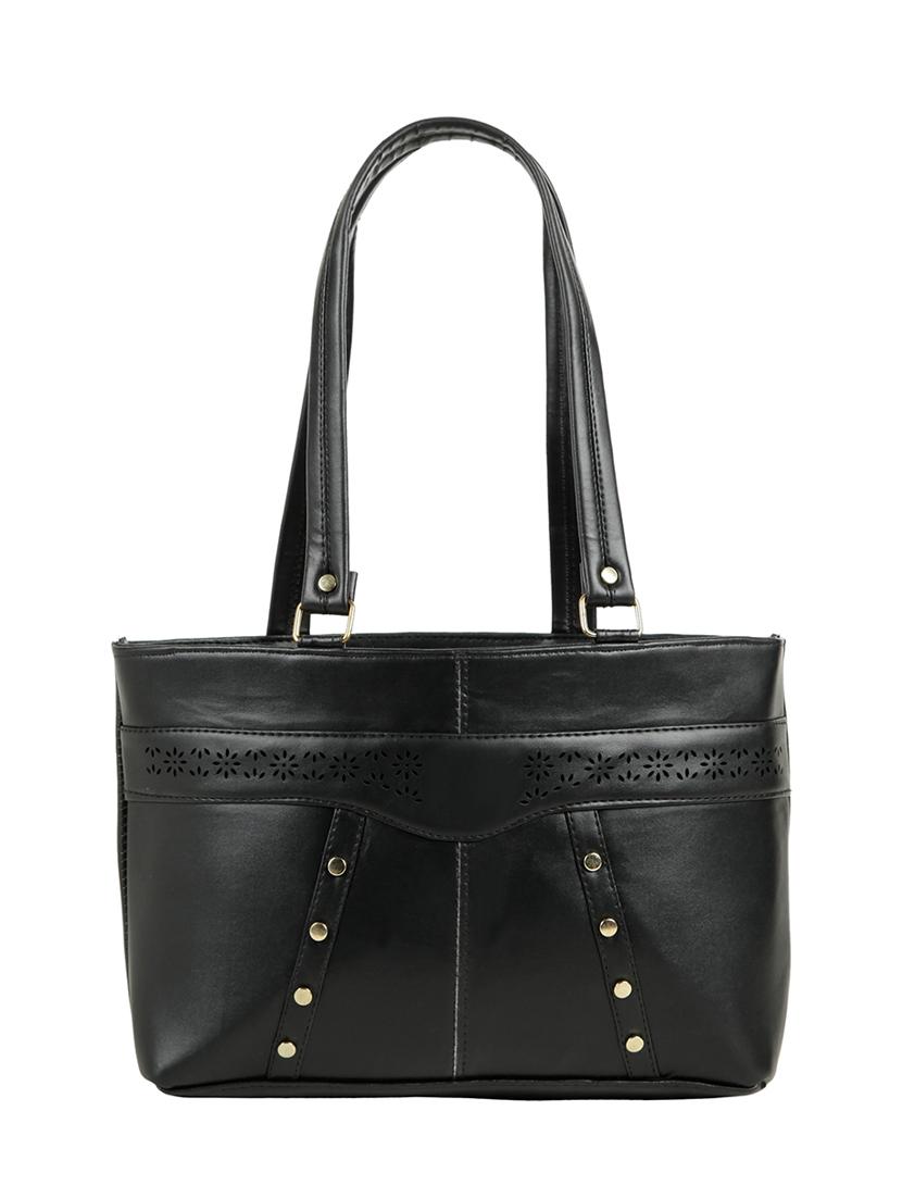 black leatherette (pu) regular handbag - 15737060 - Zoom Image - 1
