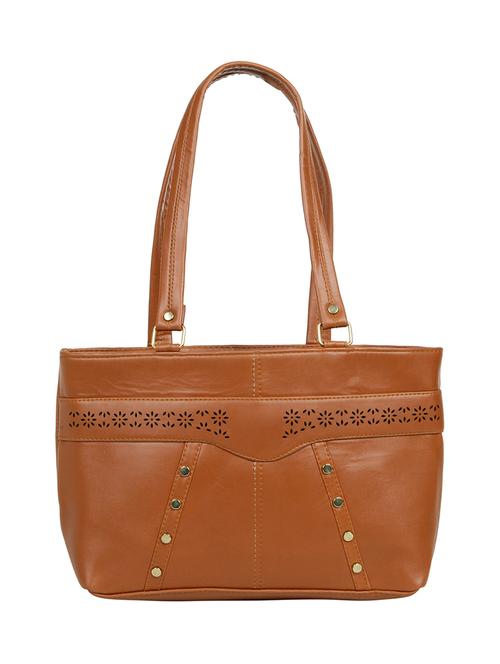 brown leatherette (pu) regular handbag - 15737064 - Standard Image - 1