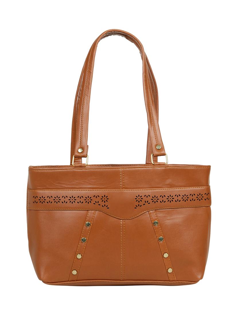 brown leatherette (pu) regular handbag - 15737064 - Zoom Image - 1