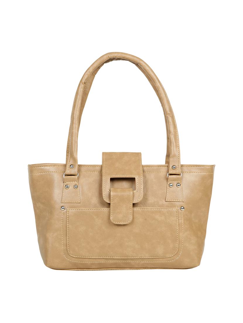 beige leatherette (pu) regular handbag - 15737068 - Zoom Image - 1