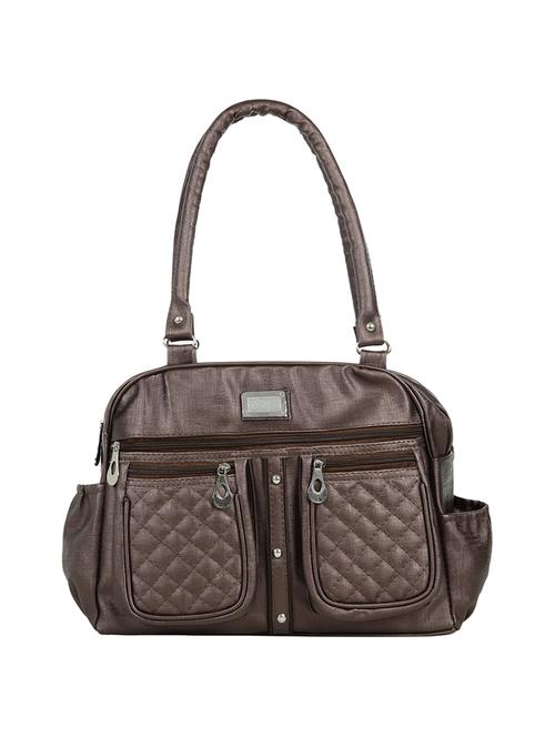 brown leatherette (pu) regular handbag - 15737085 - Standard Image - 1