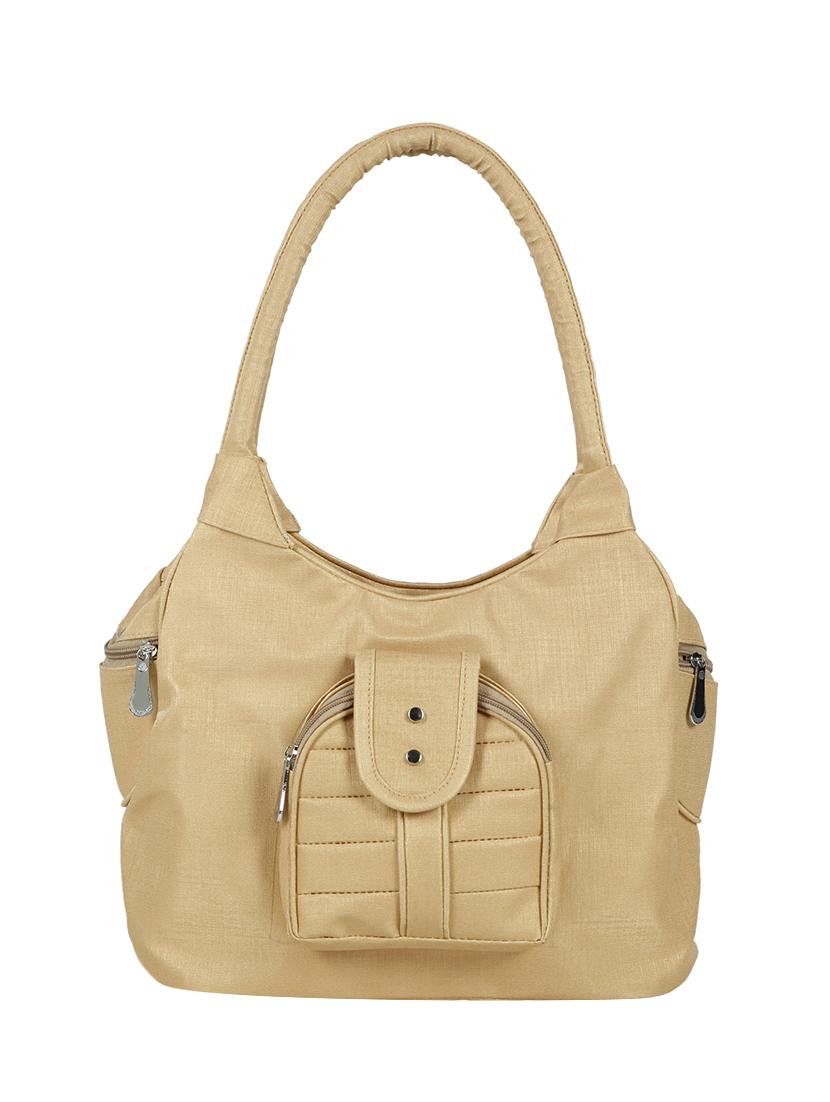 beige leatherette (pu) regular handbag - 15737087 - Zoom Image - 1