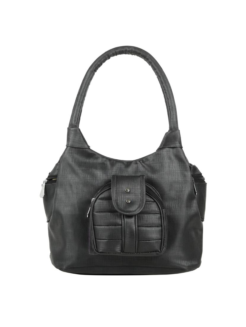 black leatherette (pu) regular handbag - 15737091 - Zoom Image - 1