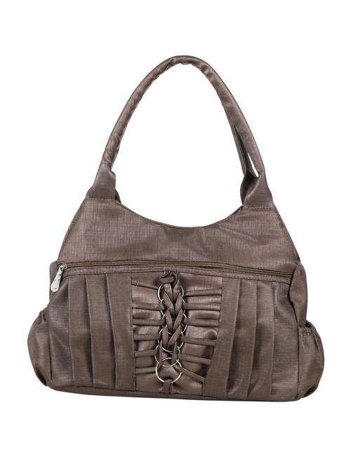 brown leatherette (pu) regular handbag - 15737095 - Standard Image - 1