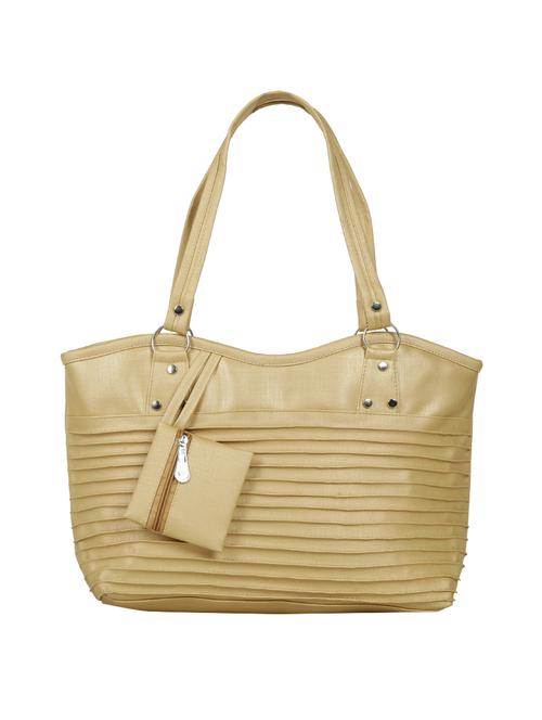 gold leatherette (pu) regular handbag - 15737101 - Standard Image - 1