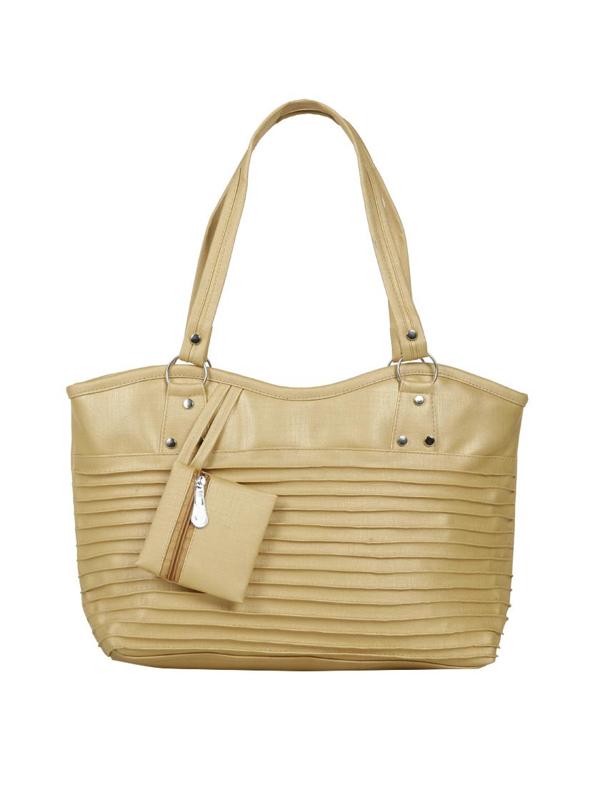 gold leatherette (pu) regular handbag - 15737101 - Zoom Image - 1