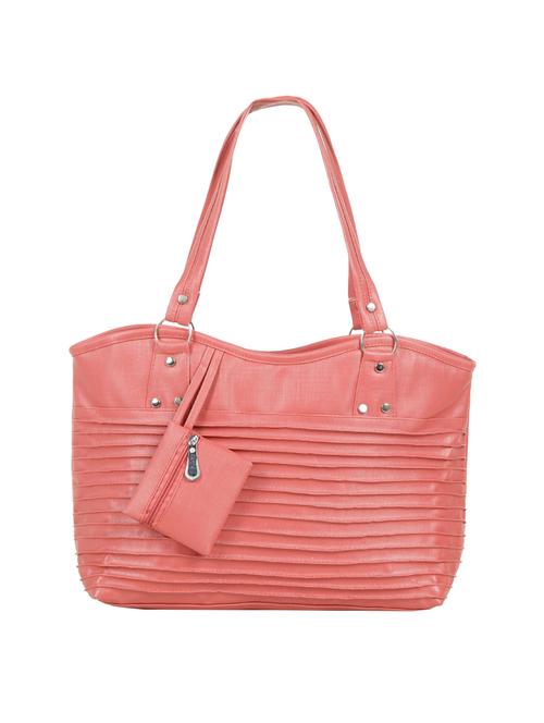 pink leatherette (pu) regular handbag - 15737103 - Standard Image - 1