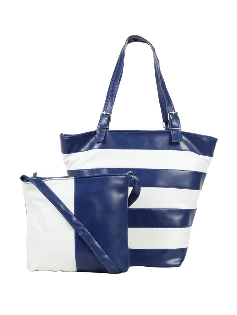 blue leatherette (pu) combo handbag - 15737114 - Zoom Image - 1