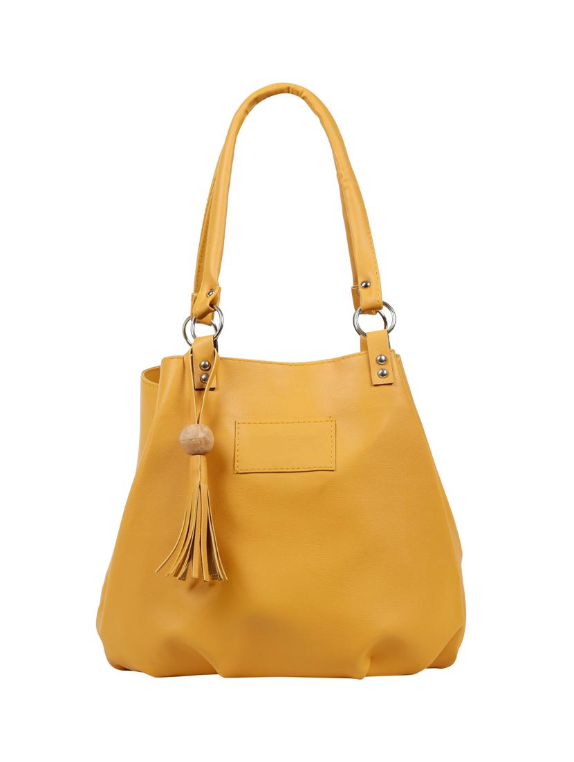 yellow leatherette (pu) regular handbag - 15737116 - Zoom Image - 1