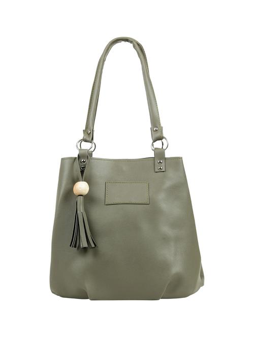 green leatherette (pu) regular handbag - 15737119 - Standard Image - 1
