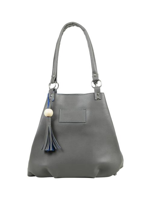 grey leatherette (pu) regular handbag - 15737120 - Standard Image - 1