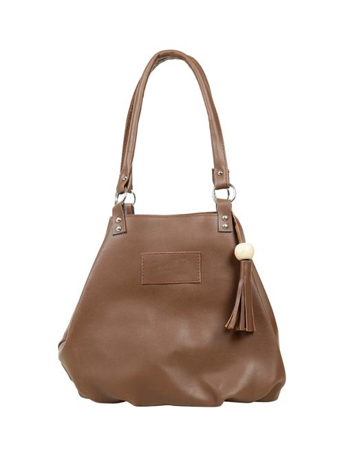 brown leatherette (pu) regular handbag - 15737121 - Standard Image - 1