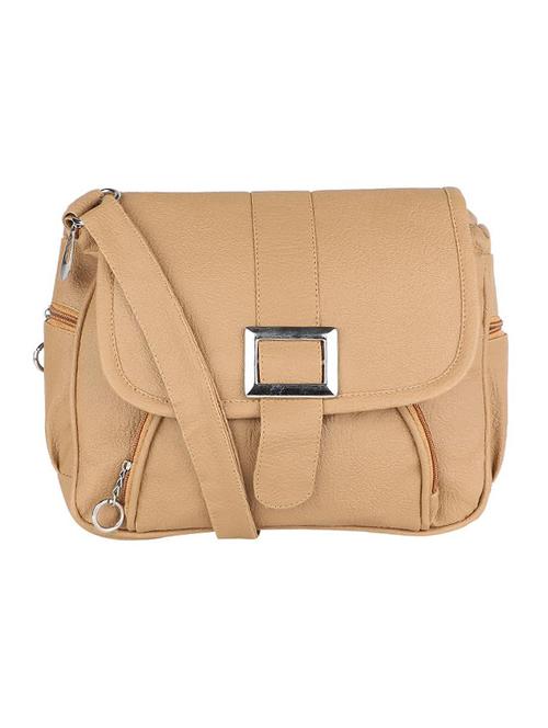 beige leatherette (pu) regular sling bag - 15737260 - Standard Image - 1