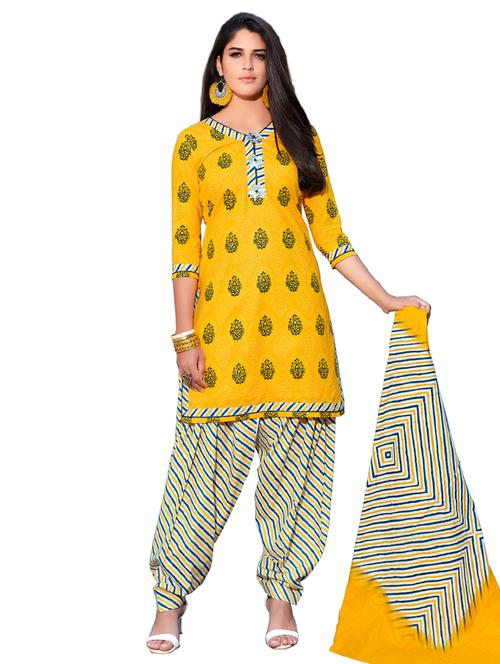 Printed unstitched salwar suit - 15737487 - Standard Image - 1