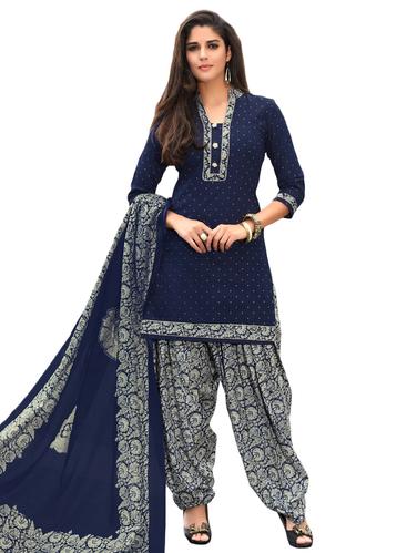 Printed unstitched salwar suit - 15737506 - Very Small Image - 1