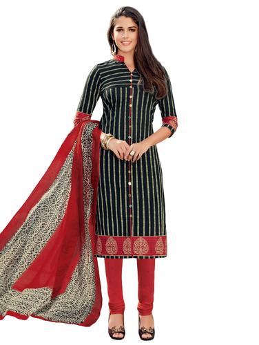 Printed unstitched churidaar suit - 15737512 - Very Small Image - 1