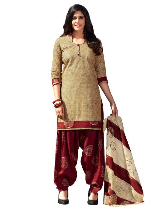 Printed unstitched salwar suit - 15737516 - Standard Image - 1