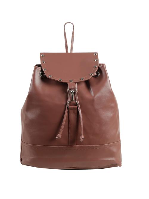 brown leatherette (pu) fashion backpack - 15737523 - Standard Image - 1