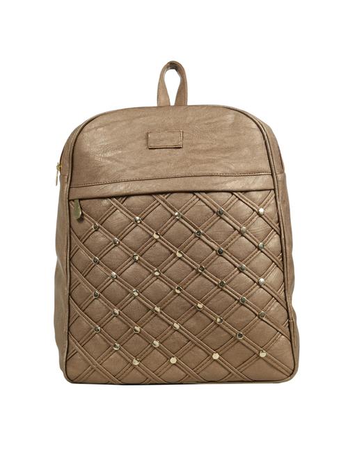 brown leatherette (pu) fashion backpack - 15737526 - Standard Image - 1