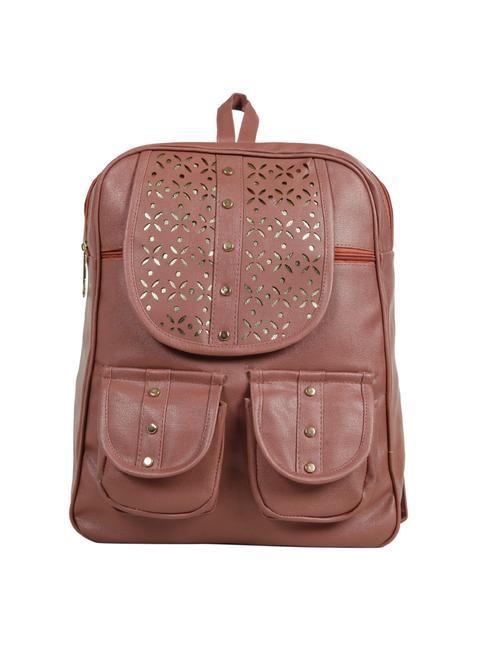 brown leatherette (pu) fashion backpack - 15737533 - Standard Image - 1