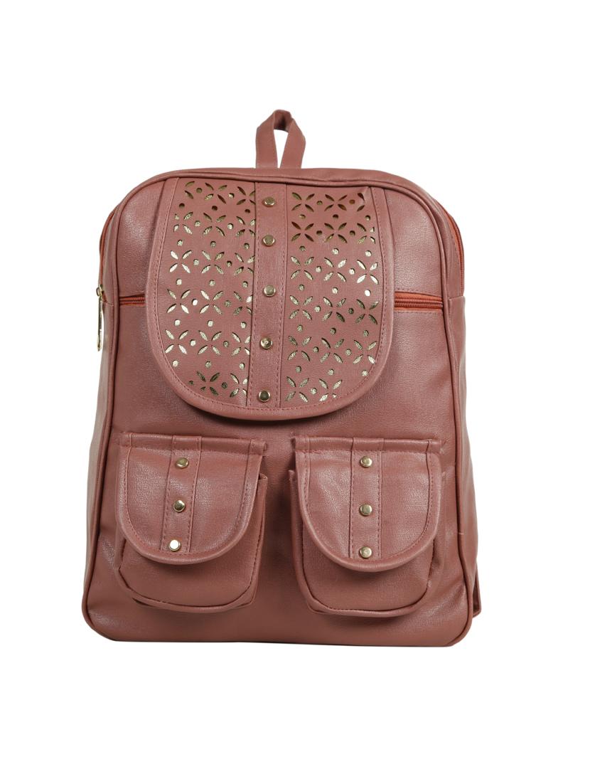 brown leatherette (pu) fashion backpack - 15737533 - Zoom Image - 1