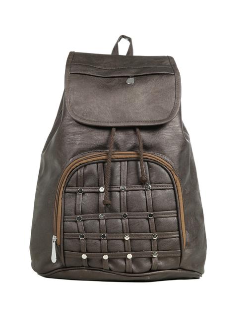 brown leatherette (pu) fashion backpack - 15737536 - Standard Image - 1