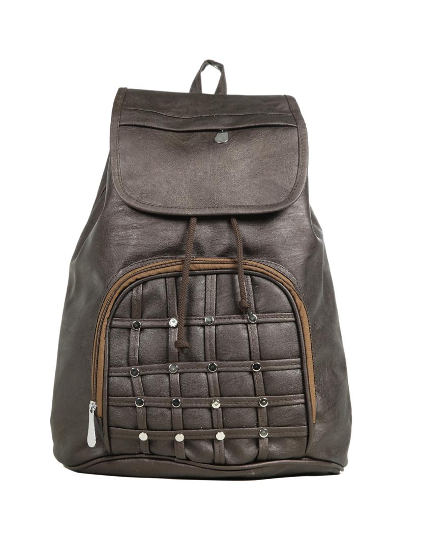 brown leatherette (pu) fashion backpack - 15737536 - Zoom Image - 1