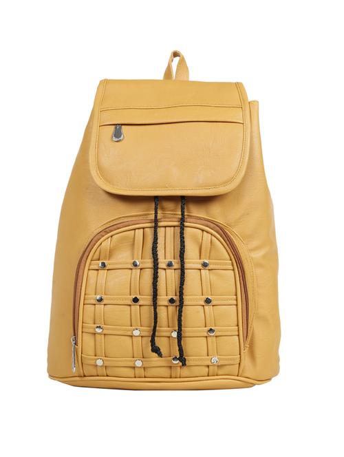 yellow leatherette (pu) fashion backpack - 15737540 - Standard Image - 1