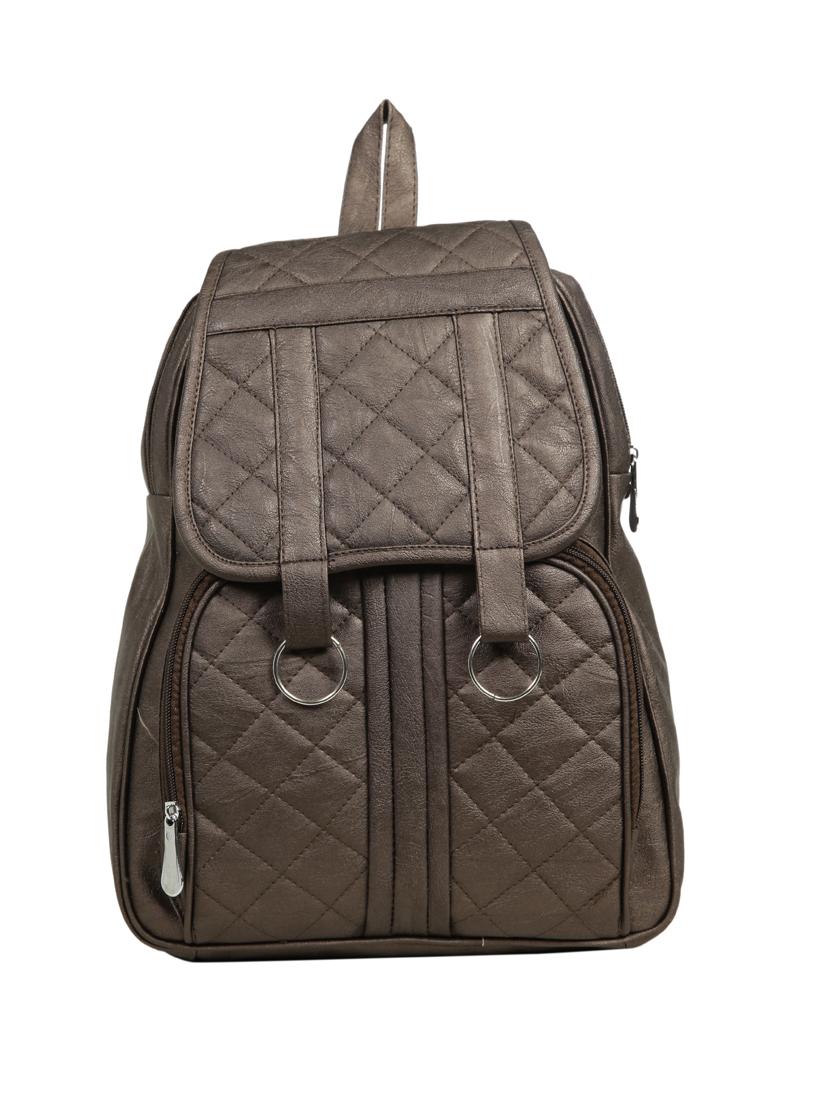 brown leatherette (pu) fashion backpack - 15737544 - Zoom Image - 1