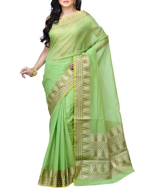 geometrical zari border banarasi saree with blouse - 15737549 - Standard Image - 1