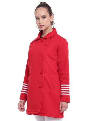 striped sleeved double breasted overcoat - 15737568 - Standard Image - 2