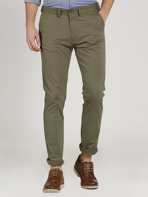 green cotton chinos - 15737583 - Standard Image - 1