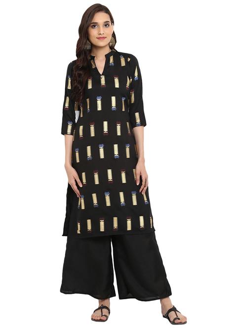 Printed kurta with palazzo set - 15737586 - Standard Image - 1