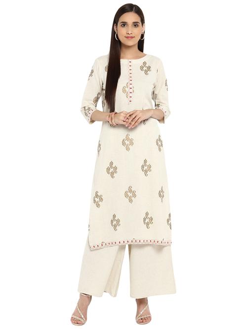 Foil printed kurta palazzo set - 15737590 - Standard Image - 1
