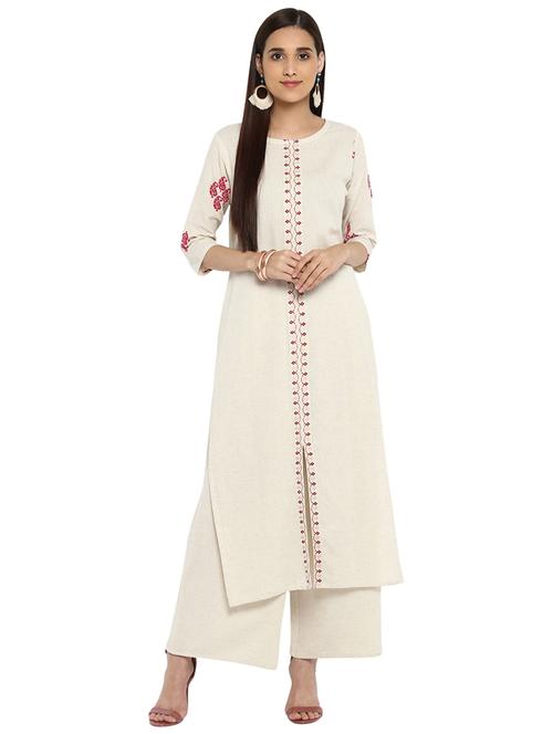 Hand block printed kurta with palazzo set - 15737596 - Standard Image - 1