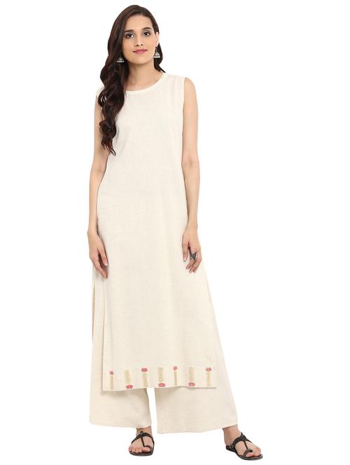 Foil printed kurta palazzo with shrug set - 15737598 - Standard Image - 1