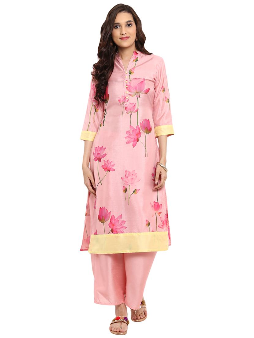 Floral printed kurta with palazzo set - 15737604 - Zoom Image - 1
