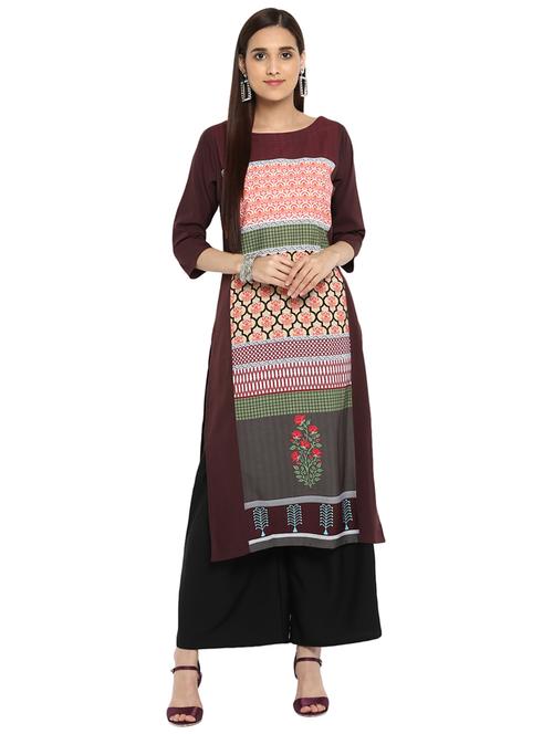 Printed kurta with palazzo set - 15737612 - Standard Image - 1
