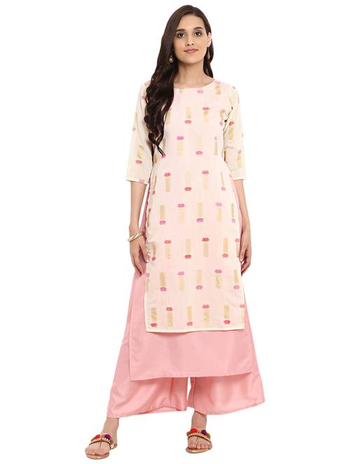 Printed layered kurta with palazzo set - 15737613 - Standard Image - 1