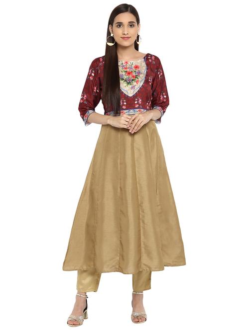 Printed kalidaar kurta with pant set - 15737615 - Standard Image - 1