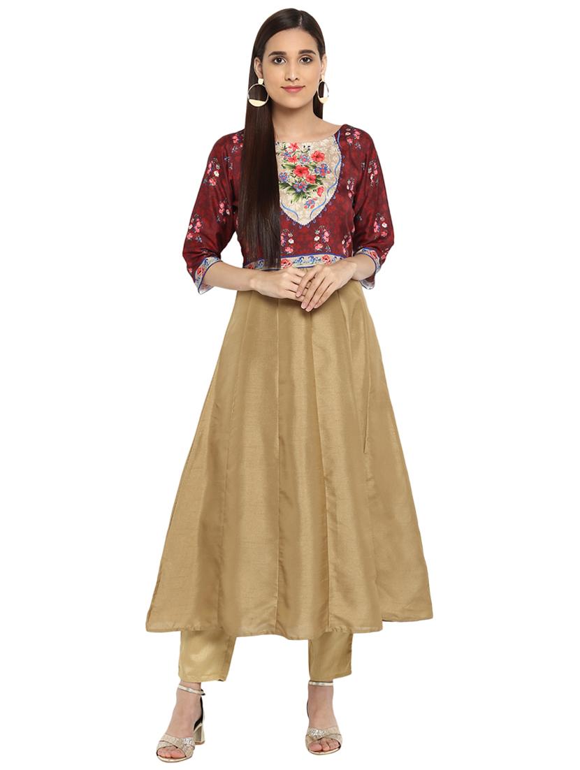 Printed kalidaar kurta with pant set - 15737615 - Zoom Image - 1